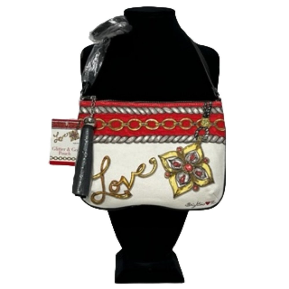 BRIGHTON "Love" Glitter & Go Crossbody Pouch NWT - Picture 1 of 16